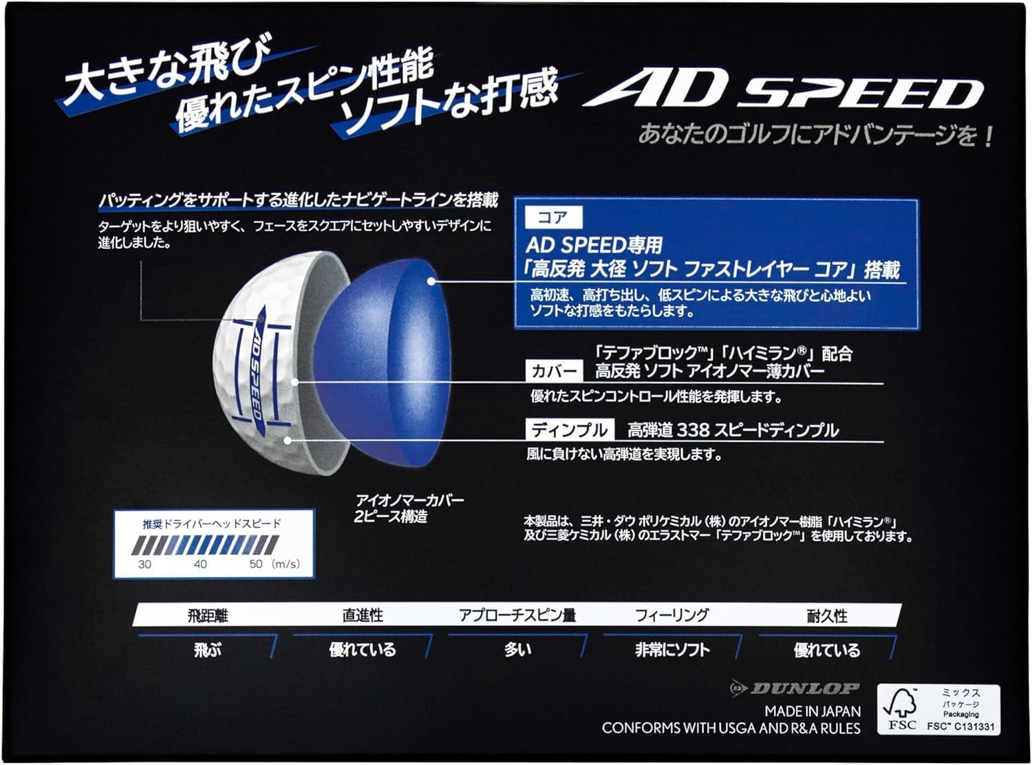 SRIXON AD SPEED『ライジングインパクト』オリジナルゴルフボール